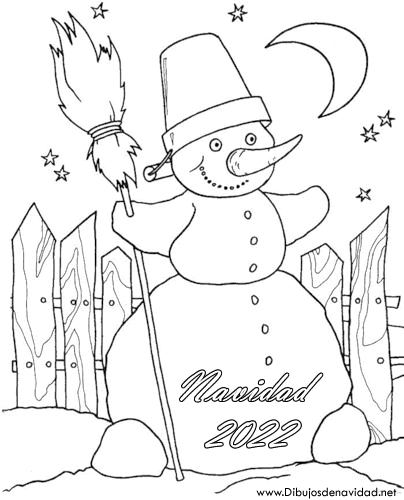 Dibujos de Navidad 2022 Muñeco de nieve